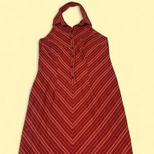 Vintage Faded Glory Red Striped Halter Dress Retro Vibes size medium